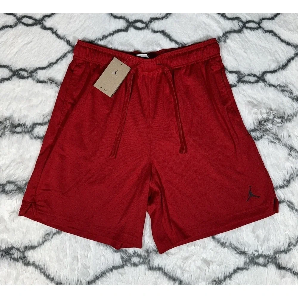 NIKE Air Jordan Dri-FIT Sport Mesh‎ Shorts Red Men's Size L *NEW* FN5816-687